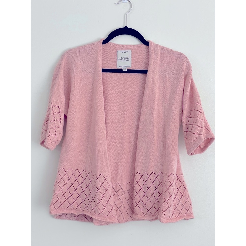 Lucky Brand Elbow Sleeve Knit Cardigan Sweater